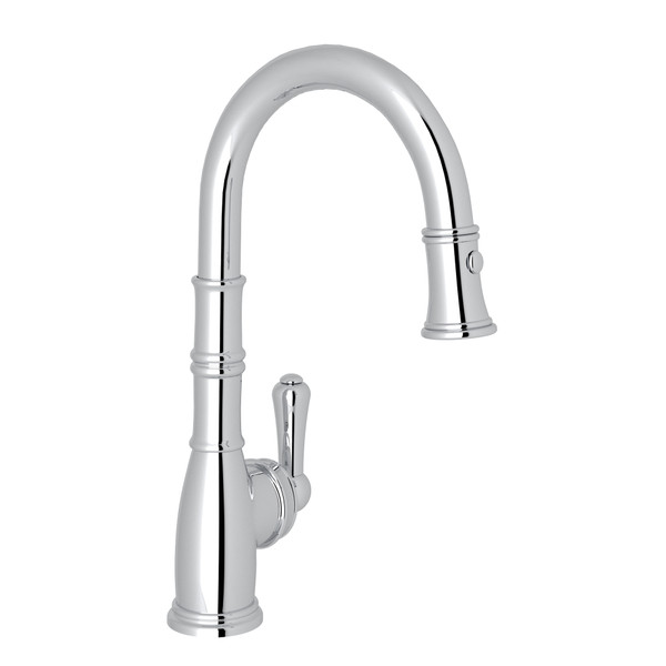 Georgian Era Pulldown Bar and Food Prep Faucet - Polished Chrome with Metal Lever Handle | Model Number: U.4743APC-2 - Product Knockout