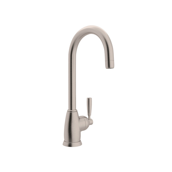 Holborn Single Hole Bar and Food Prep Faucet with C Spout - Satin Nickel with Metal Lever Handle | Model Number: U.4842LS-STN-2 - Product Knockout