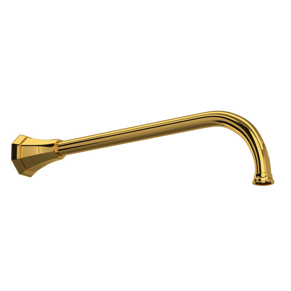 Deco 15 Inch Overhead Wall Mount Shower Arm - Unlacquered Brass | Model Number: U.5184ULB - Product Knockout