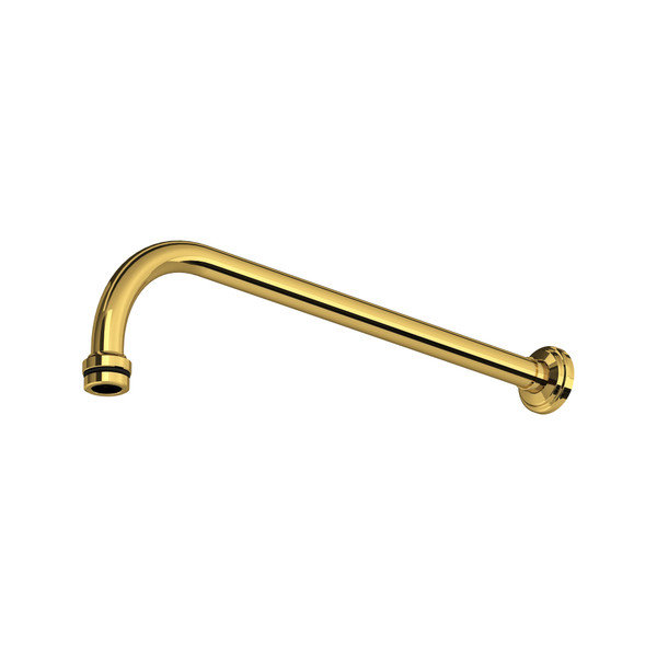15" Wall Mount Shower Arm - Unlacquered Brass | Model Number: U.5384ULB