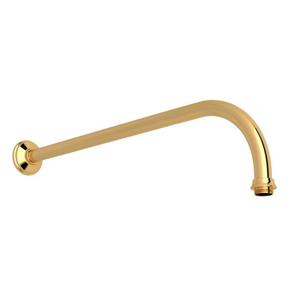 15 Inch Reach Wall Mount Shower Arm - Unlacquered Brass | Model Number: U.5384ULB - Product Knockout
