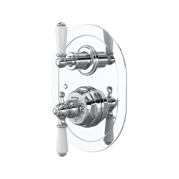 DISCONTINUED Edwardian™ 3/4" Oval Thermostatic Trim With Volume Control - Polished Chrome | Model Number: U.5520L-APC/TO