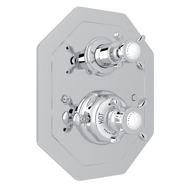 DISCONTINUED Edwardian™ 3/4" Octagonal Thermostatic Trim With Volume Control - Polished Chrome | Model Number: U.5556X-APC/TO