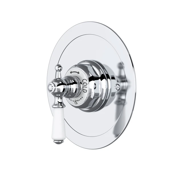 Edwardian™ 3/4" Round Thermostatic Trim Without Volume Control - Polished Chrome | Model Number: U.5565L-APC/TO