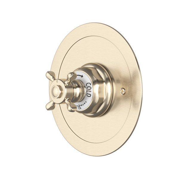 Edwardian™ 3/4" Round Thermostatic Trim Without Volume Control - Satin Nickel | Model Number: U.5566X-STN/TO
