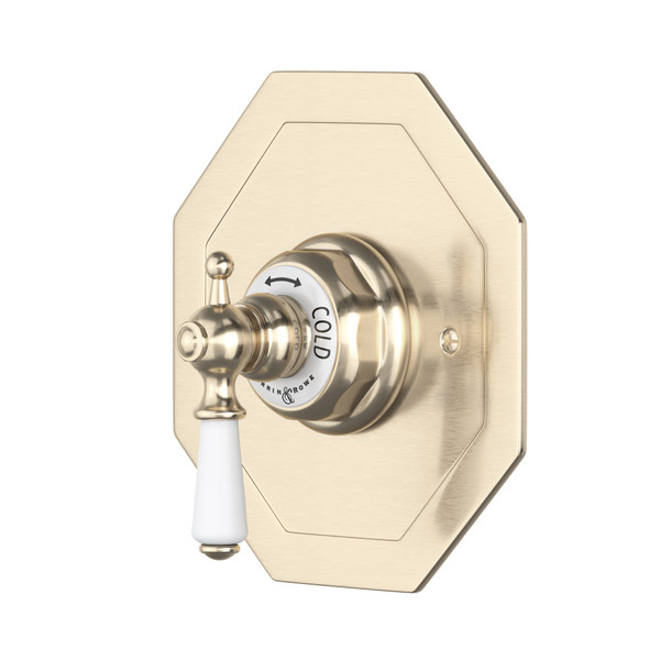Edwardian™ 3/4" Octagonal Thermostatic Trim Without Volume Control - Satin Nickel | Model Number: U.5585L-STN/TO