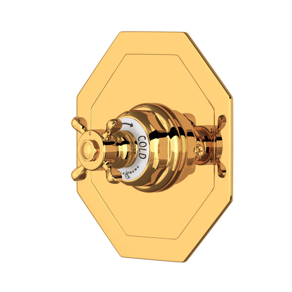 Edwardian™ 3/4" Octagonal Thermostatic Trim Without Volume Control - English Gold | Model Number: U.5586X-EG/TO