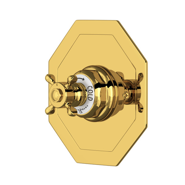 Edwardian™ 3/4" Octagonal Thermostatic Trim Without Volume Control - Unlacquered Brass | Model Number: U.5586X-ULB/TO