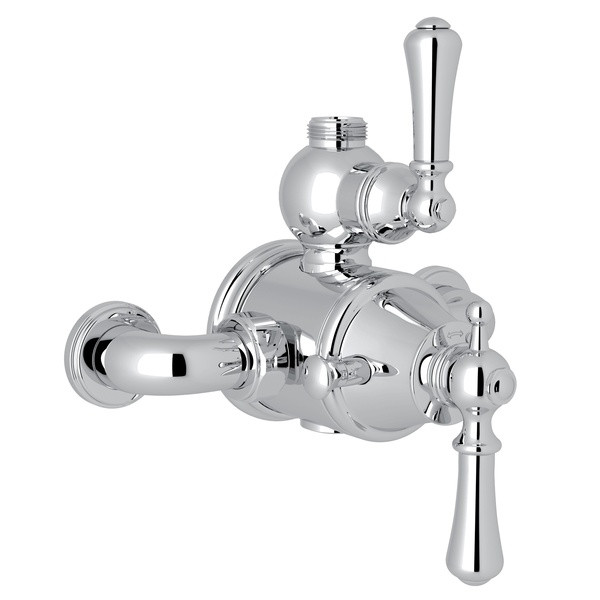 Georgian Era Exposed Thermostatic Valve with Volume and Temperature Control - Polished Chrome with Metal Lever Handle | Model Number: U.5751LS-APC - Product Knockout