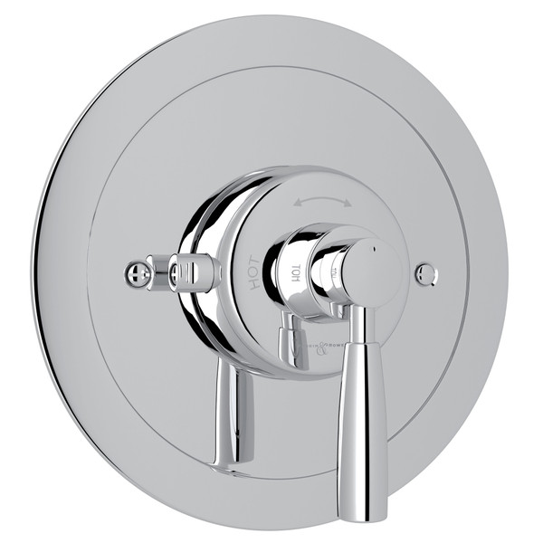 Holborn Thermostatic Trim Plate without Volume Control - Polished Chrome with Metal Lever Handle | Model Number: U.5885LS-APC/TO - Product Knockout