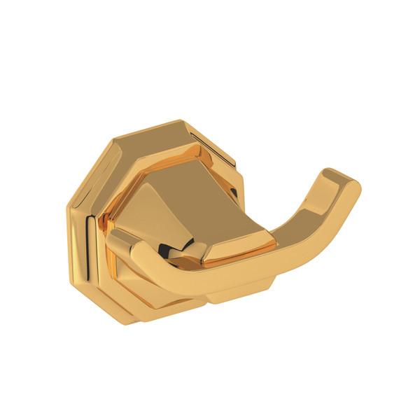 Deco Wall Mount Double Robe Hook - English Gold | Model Number: U.6122EG - Product Knockout