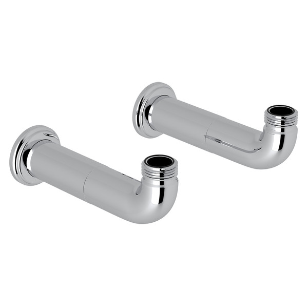 Pair of Extended Wall Unions - Polished Chrome | Model Number: U.6389APC - Product Knockout