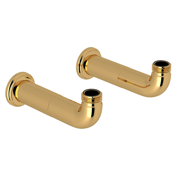 Pair of Extended Wall Unions - English Gold | Model Number: U.6389EG - Product Knockout