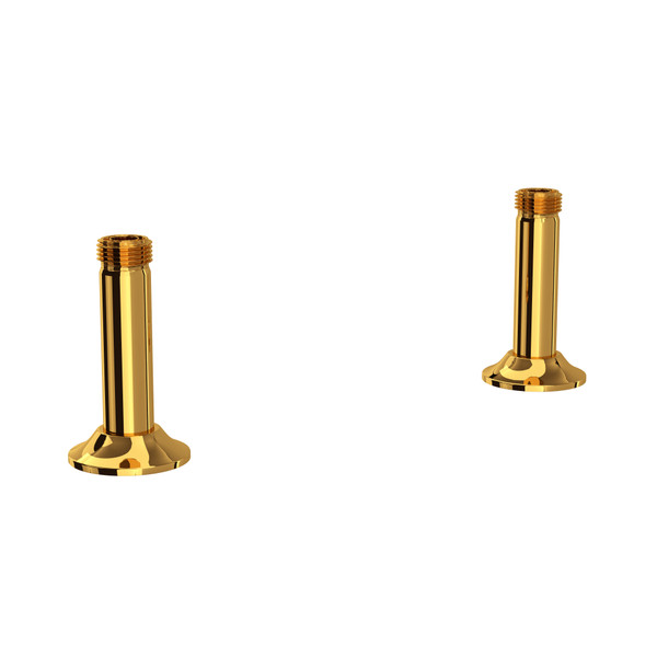 Georgian Era™ Bridge Faucet Straight Deck Unions - Unlacquered Brass | Model Number: U.6794ULB-2