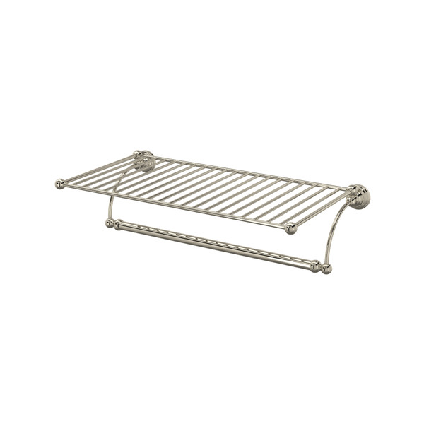 Edwardian Wall Mount Hotel Style Towel Shelf - Polished Nickel | Model Number: U.6961PN - Product Knockout