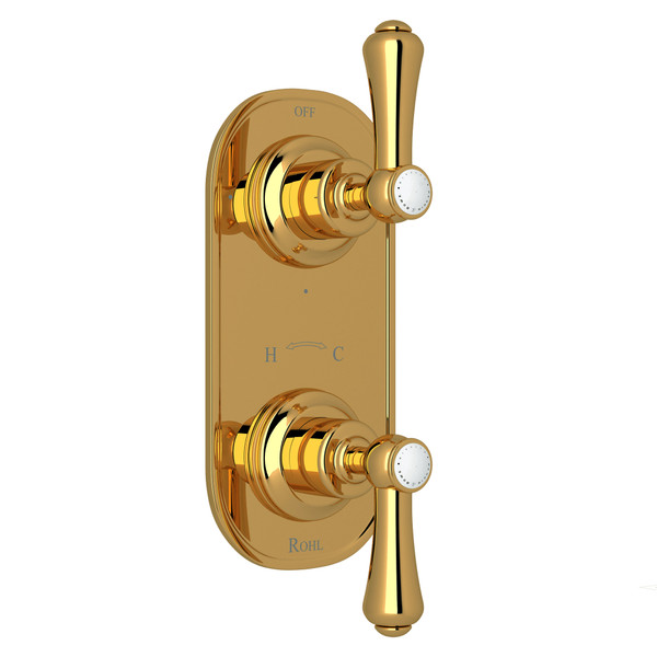 Georgian Era™ 1/2" Thermostatic Trim With Diverter - Unlacquered Brass | Model Number: U.8785LSP-ULB/TO