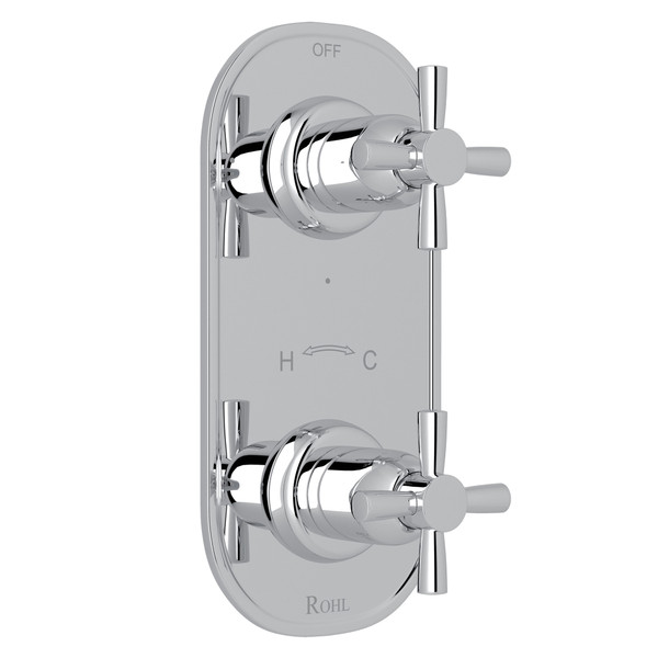Holborn 1/2 Inch Thermostatic and Diverter Control Trim - Polished Chrome with Cross Handle | Model Number: U.8886X-APC/TO - Product Knockout