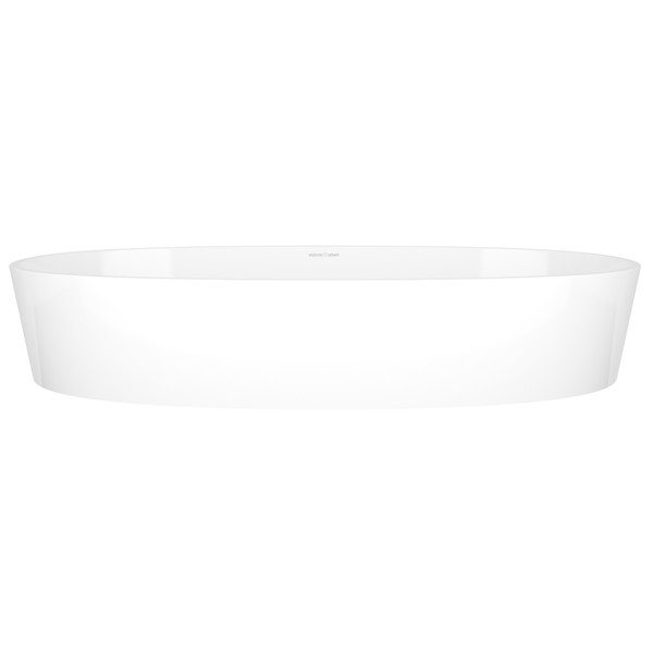 ios 80 Oval 31-7/8 Inch Vessel Lavatory Sink in Volcanic Limestone&trade; without Internal Overflow - Gloss White | Model Number: VB-IOS-80-NO - Product Knockout