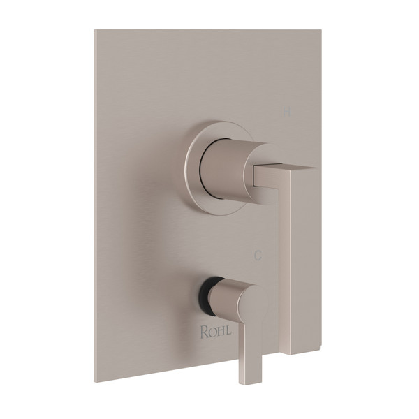 Garniture pour valve pression équilibrée avec déviateur Wave - Nickel satiné avec poignée à levier en métal  | Numéro de modèle: WA210NL-STN - Produit épuisé