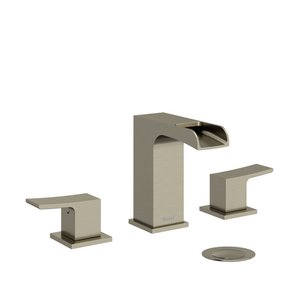 DISCONTINUÉ -Robinet de salle de bain en plusieurs parties avec auge Zendo - Nickel brossé | Numéro de modèle: ZOOP08BN-10 - Produit épuisé