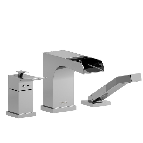 Zendo 3-Hole Deck Mount Tub Filler with Trough  - Chrome | Model Number: ZOOP17C - Product Knockout