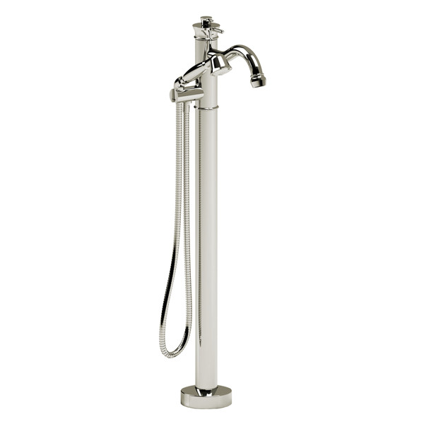 DISCONTINUED-Antico Single Hole Faucet For Floor-Mount Tub At - Polished Nickel | Model Number: AT39PN - Product Knockout