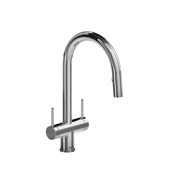 DISCONTINUED-Azure Two Handle Pull-Down Kitchen Faucet - Chrome | Model Number: AZ801C-15 - Product Knockout