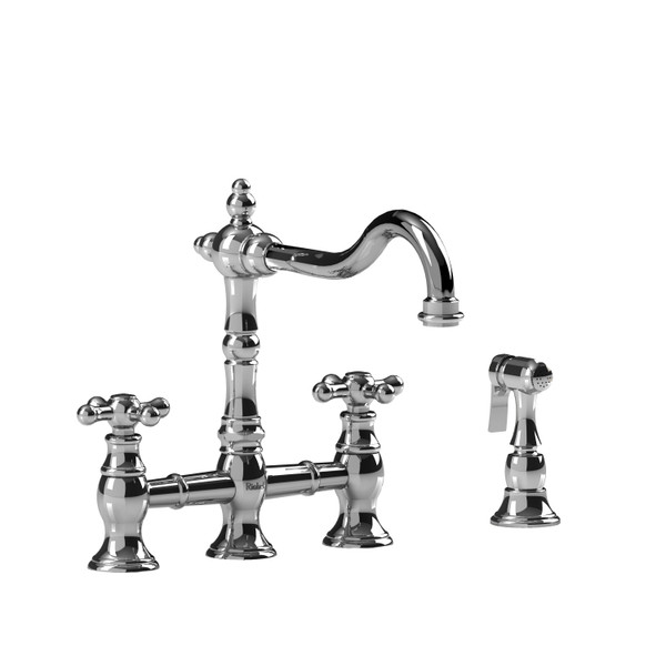 DISCONTINUED Bridge kitchen faucet With spray - Chrome | Model Number: BR400+C