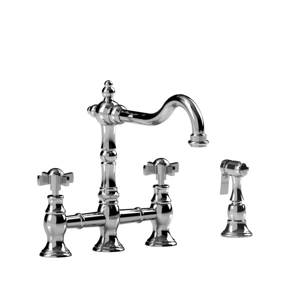 DISCONTINUED Bridge kitchen faucet With spray - Chrome | Model Number: BR400XC-10