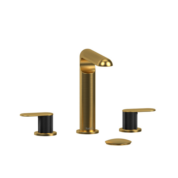 Ciclo 8 Inch Bathroom Faucet - Brushed Gold and Black with Knurled Lever Handles | Model Number: CI08KNBGBK-05 - Product Knockout