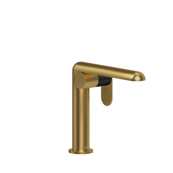 DISCONTINUED-Ciclo Single Hole Bathroom Faucet - Brushed Gold and Black with Knurled Lever Handles | Model Number: CIS00KNBGBK-10 - Product Knockout