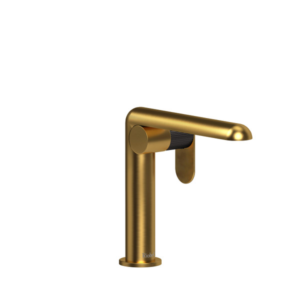 DISCONTINUED-Ciclo Single Hole Bathroom Faucet - Brushed Gold and Black with Lined Lever Handles | Model Number: CIS00LNBGBK-10 - Product Knockout