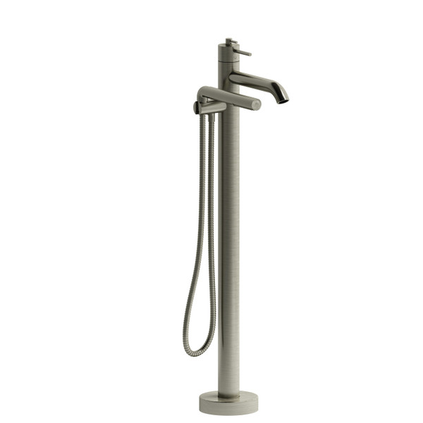 DISCONTINUED 2-way Type T (thermostatic) coaxial floor-mount tub filler With Handshower - Brushed Nickel | Model Number: CS39BN-EX