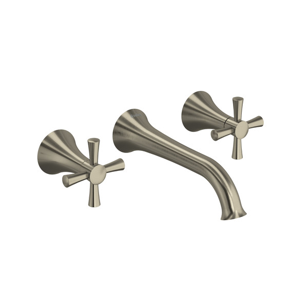 DISCONTINUED Edge Wall Mount Lavatory Faucet - Brushed Nickel | Model Number: ED03+BN-05