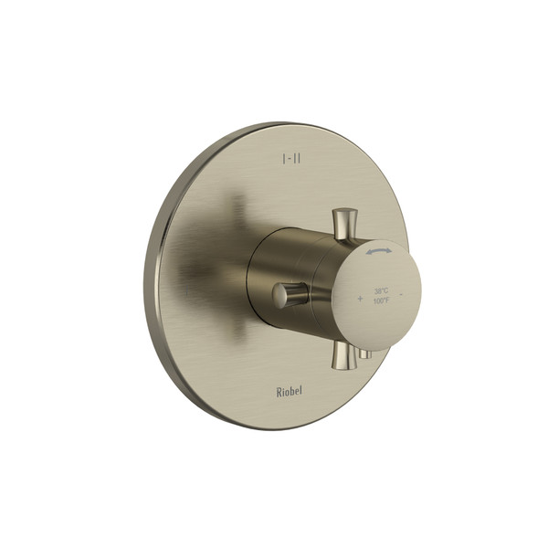 Valve complète coaxiale en PEX type T/P (thermostatique/pression équilibrée) à 2 voies Edge - Nickel brossé avec poignées en croix  | Numéro de modèle: EDTM23+BN-SPEX - Produit épuisé