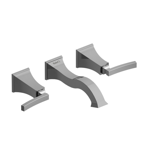DISCONTINUÉ -Robinet de salle de bain mural Eiffel - Chrome avec poignées à levier | Numéro de modèle: EF03LC-05 - Produit épuisé