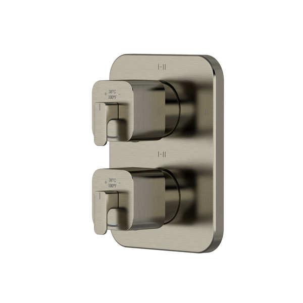 4-way Type T/P (thermostatic/pressure balance) 3/4"coaxial complete valve - Brushed Nickel | Model Number: EQ46BN