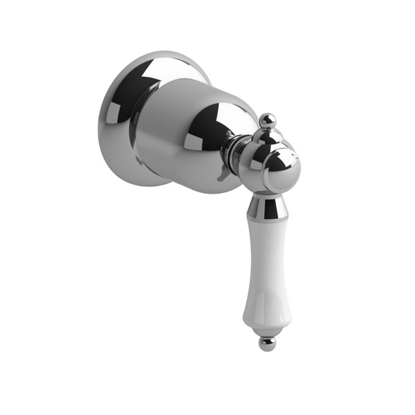 DISCONTINUÉ -Valve d'arrêt 1/2" Georgian - Chrome et blanc | Numéro de modèle: GN20LCW - Produit épuisé