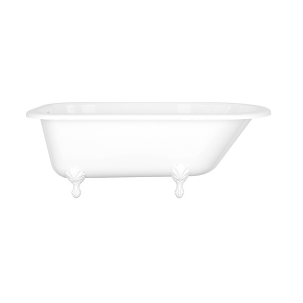 Hampshire 67-1/8 x 30-1/2 Freestanding Soaking Bathtub with Overflow - White with Cross Handles | Model Number: HAM-N-SW-OF+FT-HAM-WH - Product Knockout