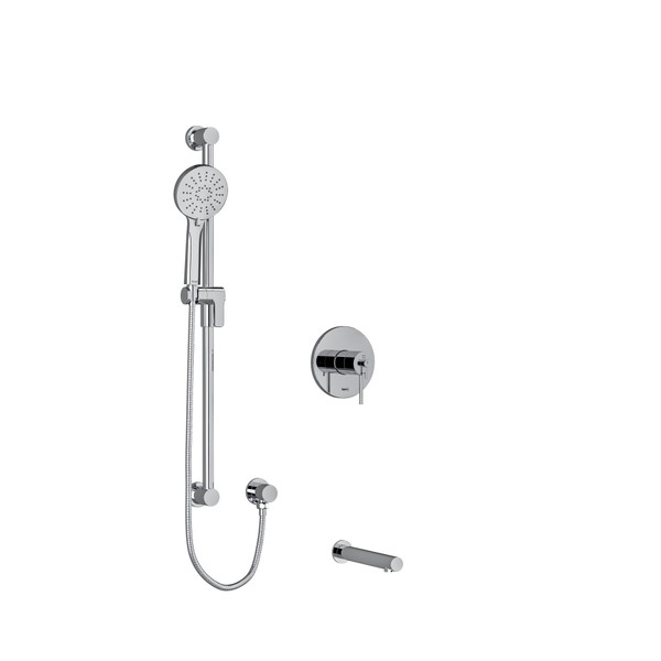 DISCONTINUED-CS 1/2 Inch 2-Way Type T/P (Thermostatic/Pressure Balance) Coaxial System With Spout And Hand Shower Rail - Chrome | Model Number: KIT1244CSTMC - Product Knockout
