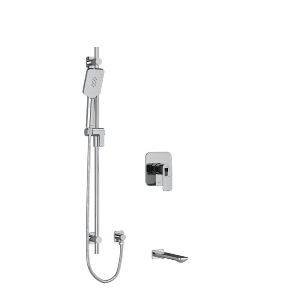 Equinox 1/2 Inch 2-Way Type T/P (Thermostatic/Pressure Balance) Coaxial System With Spout And Hand Shower Rail - Chrome | Model Number: KIT1244EQC - Product Knockout