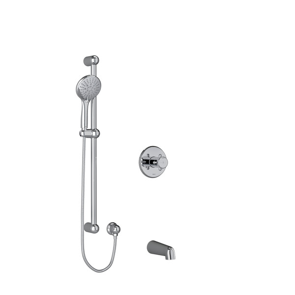 DISCONTINUED Georgian 1/2 Inch 2-Way Type T/P (Thermostatic/Pressure Balance) Coaxial System With Spout And Hand Shower Rail - Chrome | Model Number: KIT1244GN+C-SPEX