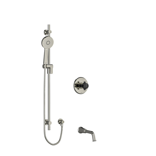DISCONTINUED Shower Kit 1244 - Polished Nickel/Black | Model Number: KIT1244MMRDXPNBK-EX