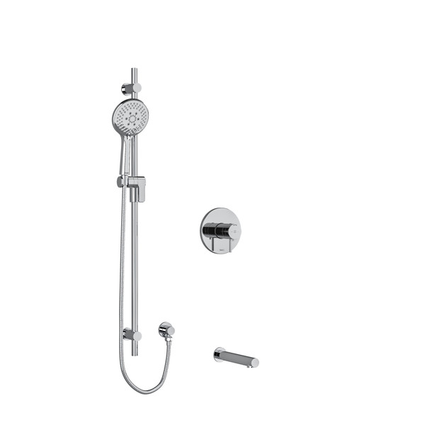 DISCONTINUED Pallace 1/2 Inch 2-Way Type T/P (Thermostatic/Pressure Balance) Coaxial System With Spout And Hand Shower Rail - Chrome | Model Number: KIT1244PATMC-EX