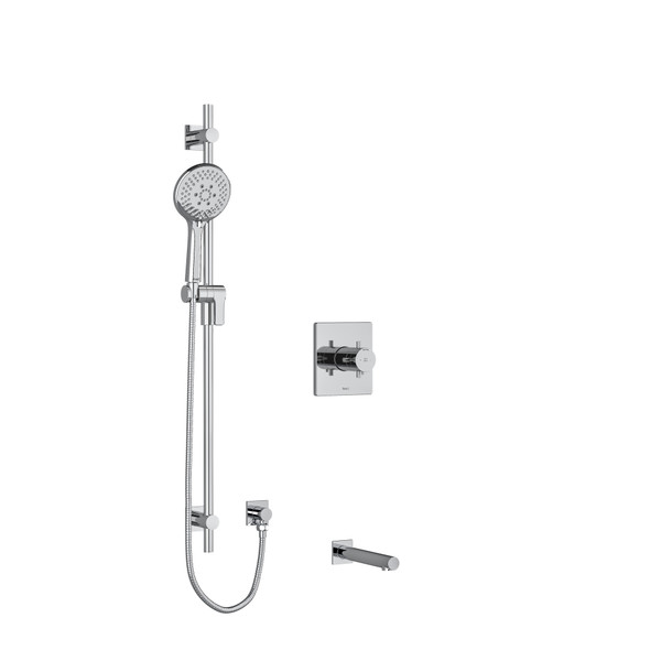 DISCONTINUED Pallace 1/2 Inch 2-Way Type T/P (Thermostatic/Pressure Balance) Coaxial System With Spout And Hand Shower Rail - Chrome | Model Number: KIT1244PATQ+C-EX