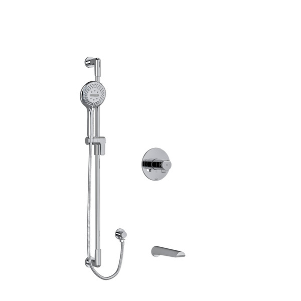 Parabola 1/2 Inch 2-Way Type T/P (Thermostatic/Pressure Balance) Coaxial System With Spout And Hand Shower Rail - Chrome | Model Number: KIT1244PBC - Product Knockout