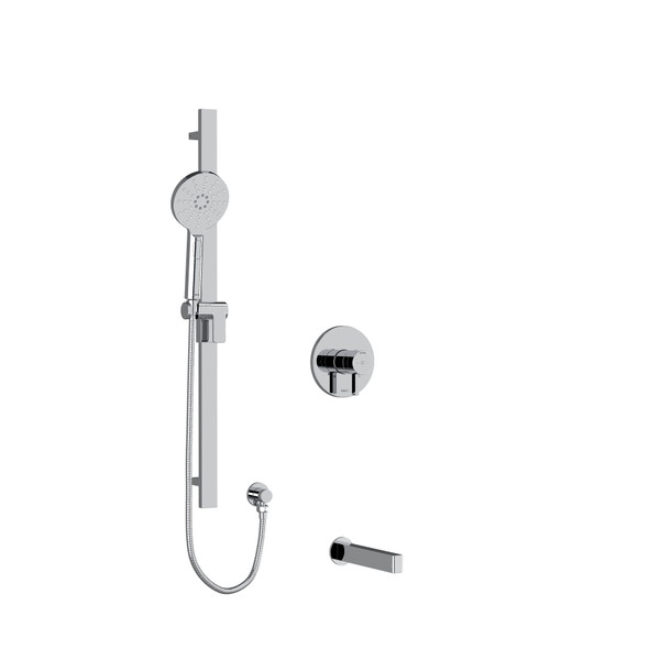 DISCONTINUED-Paradox 1/2 Inch 2-Way Type T/P (Thermostatic/Pressure Balance) Coaxial System With Spout And Hand Shower Rail - Chrome | Model Number: KIT1244PXTMC-EX - Product Knockout
