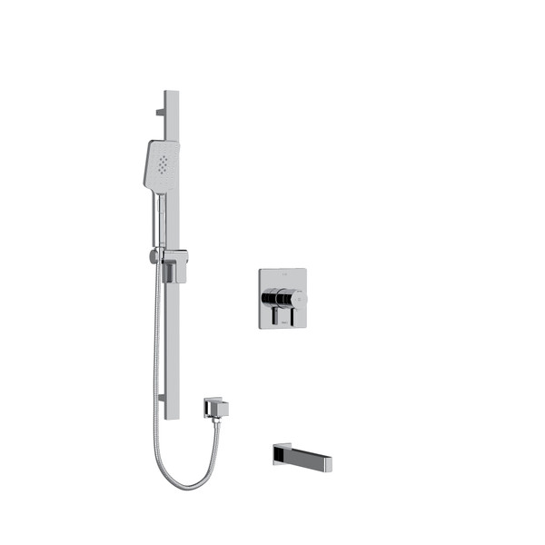 DISCONTINUED Paradox 1/2 Inch 2-Way Type T/P (Thermostatic/Pressure Balance) Coaxial System With Spout And Hand Shower Rail - Chrome | Model Number: KIT1244PXTQC-SPEX