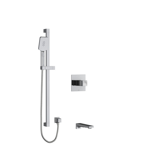 Reflet 1/2 Inch 2-Way Type T/P (Thermostatic/Pressure Balance) Coaxial System With Spout And Hand Shower Rail - Chrome | Model Number: KIT1244RFC-EX - Product Knockout