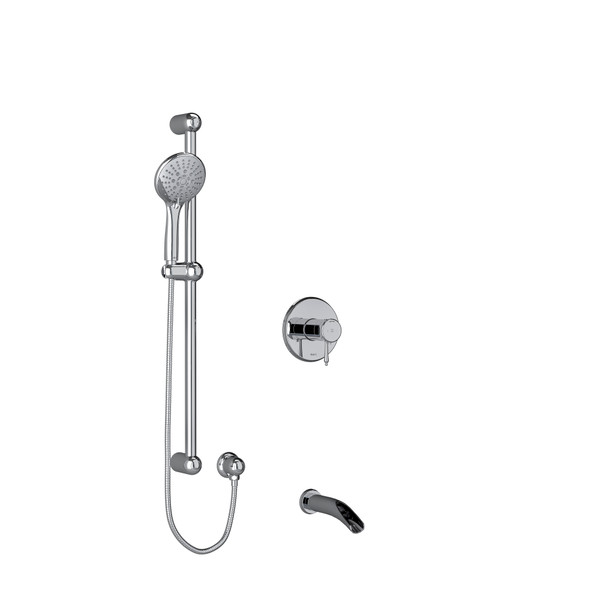 DISCONTINUED-Retro 1/2 Inch 2-Way Type T/P (Thermostatic/Pressure Balance) Coaxial System With Spout And Hand Shower Rail - Chrome | Model Number: KIT1244RTC - Product Knockout